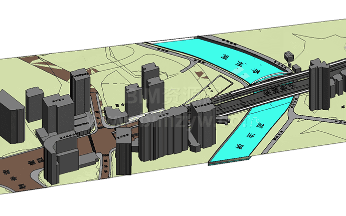 城市道路规划Revit模型BIM模型，可下载