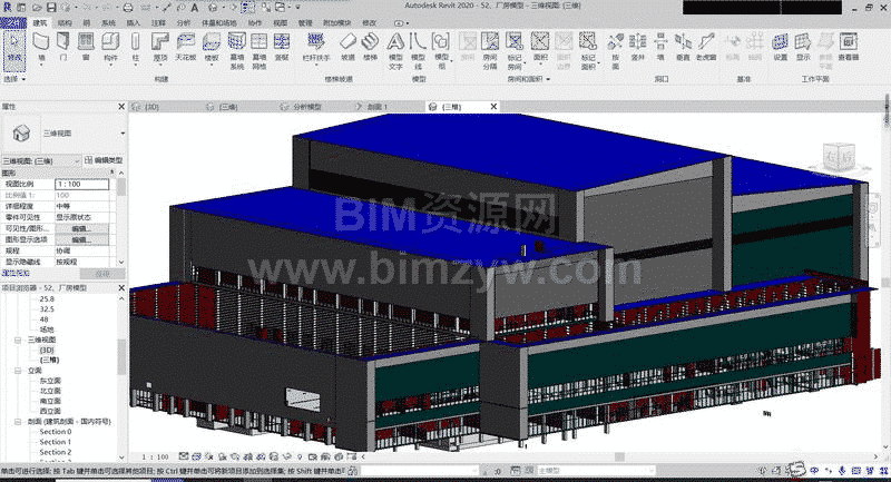 2套工业厂房BIM模型Revit模型下载