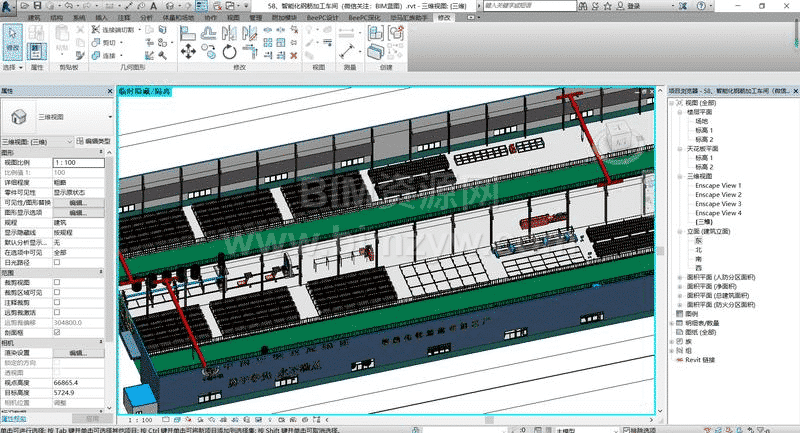 智能化钢筋集中加工厂BIM模型Revit模型下载，LOD400级别