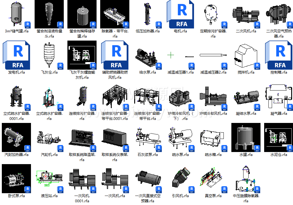 某发电厂设备BIM族revit族下载