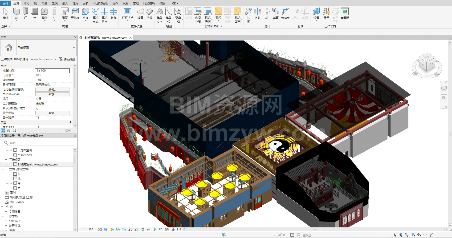 西游记文化体验园土建机电管综BIM模型附设计文件+3D打印+规划资料，古建及文旅建筑必备